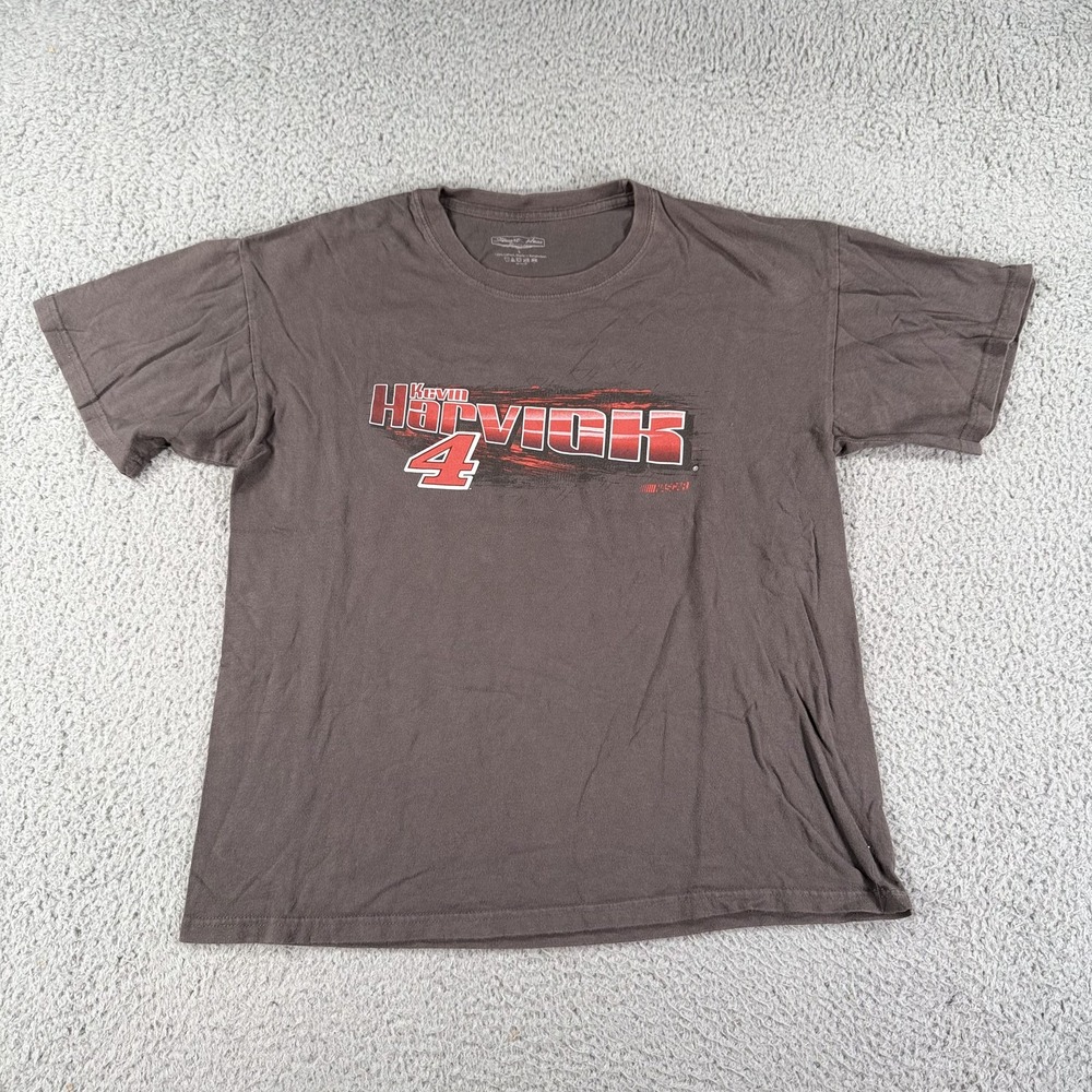 Kevin Harvick Shirt Mens Large Stewart Haas Racing‎ NASCAR 4 Tee Grey Race Car
